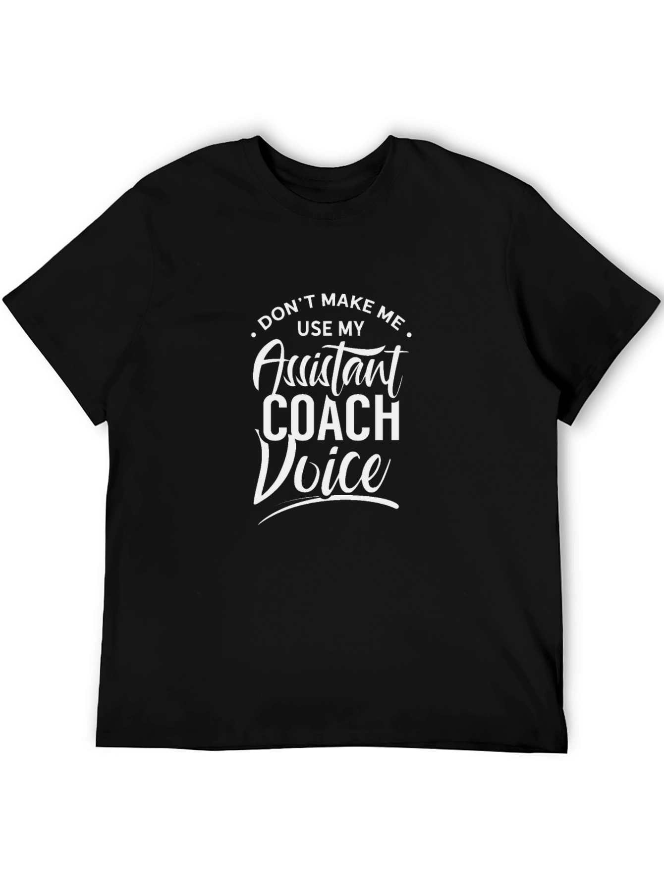 Camiseta Negra Assistant Coach Voice Divertida