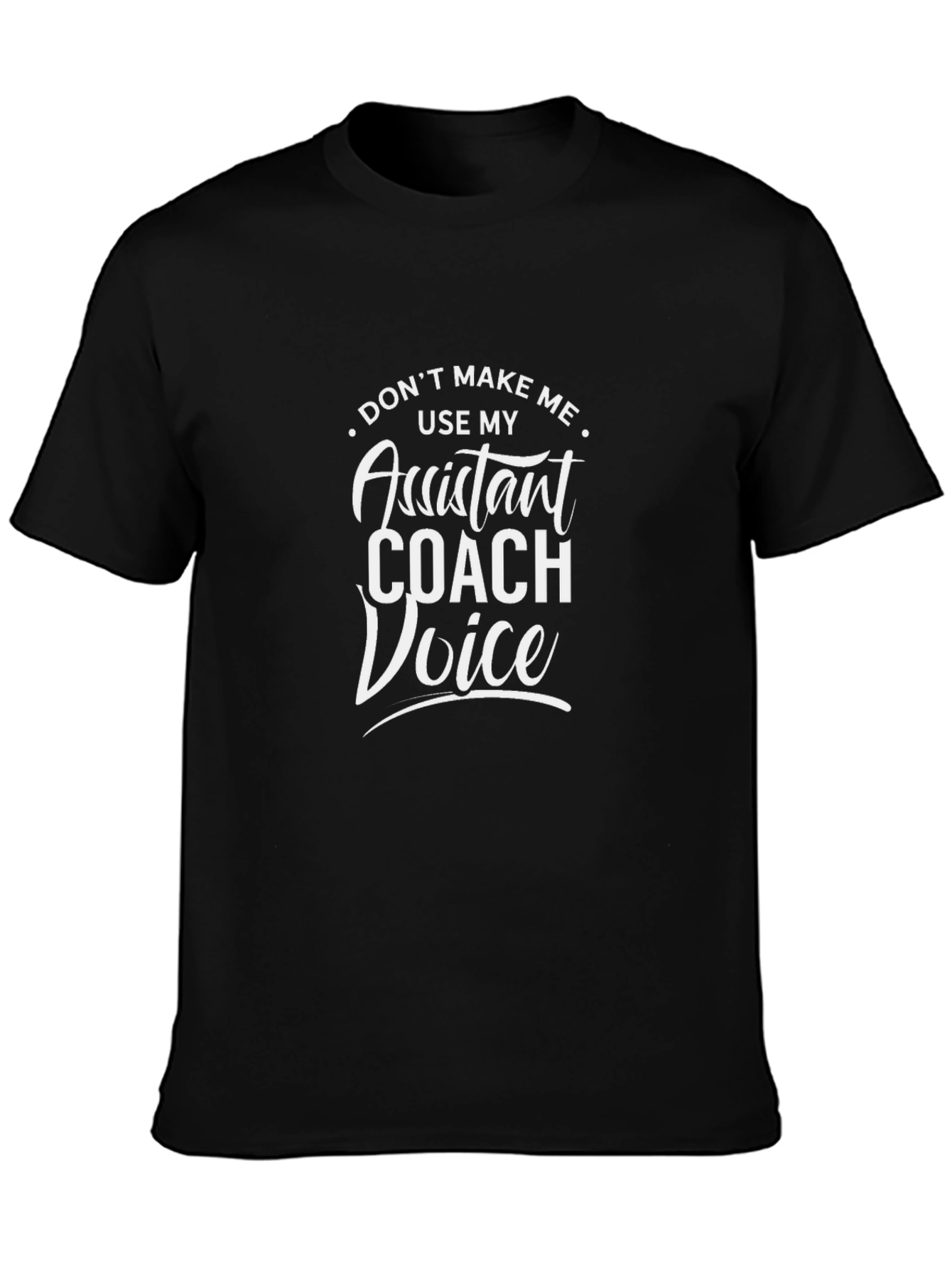 Camiseta Negra Assistant Coach Voice Divertida
