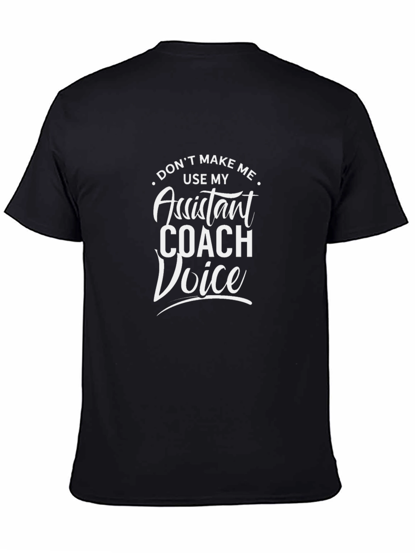 Camiseta Negra Assistant Coach Voice Divertida
