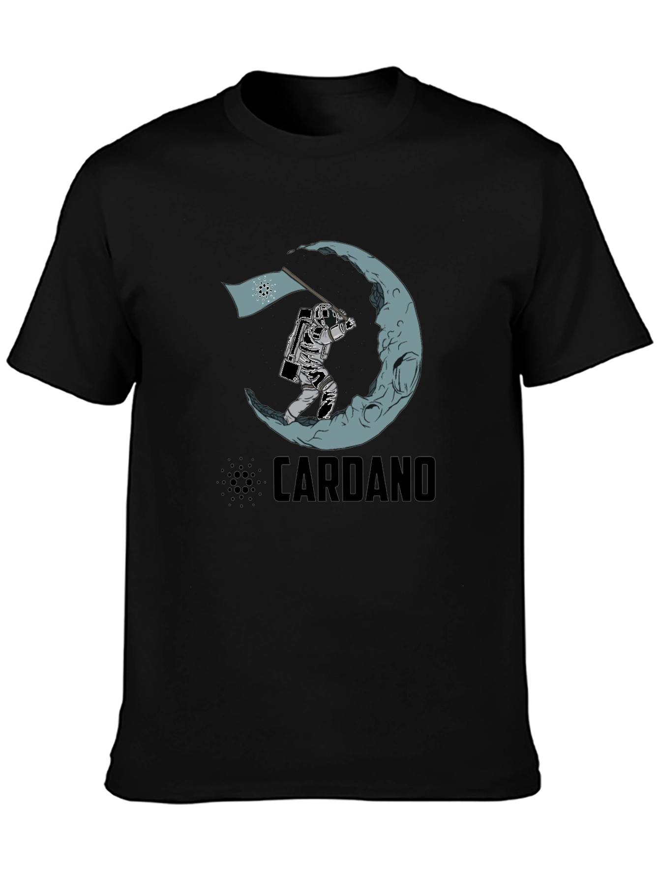 Camiseta Negra Cardano Astronauta en la Luna