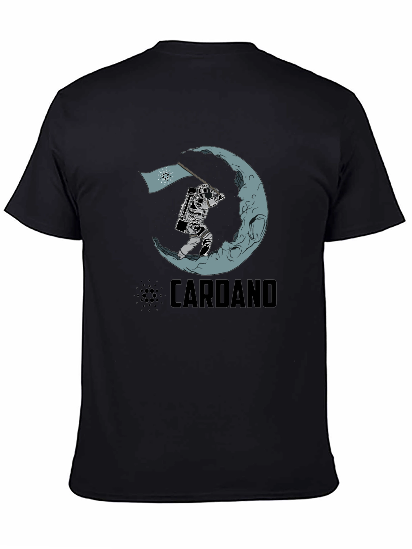 Camiseta Negra Cardano Astronauta en la Luna