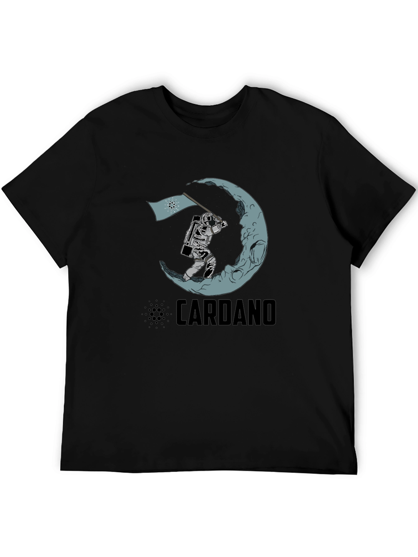 Camiseta Negra Cardano Astronauta en la Luna