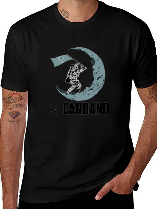 Camiseta Negra Cardano Astronauta en la Luna