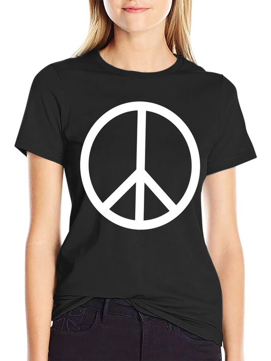 Camiseta Negra con Símbolo de Paz Blanco