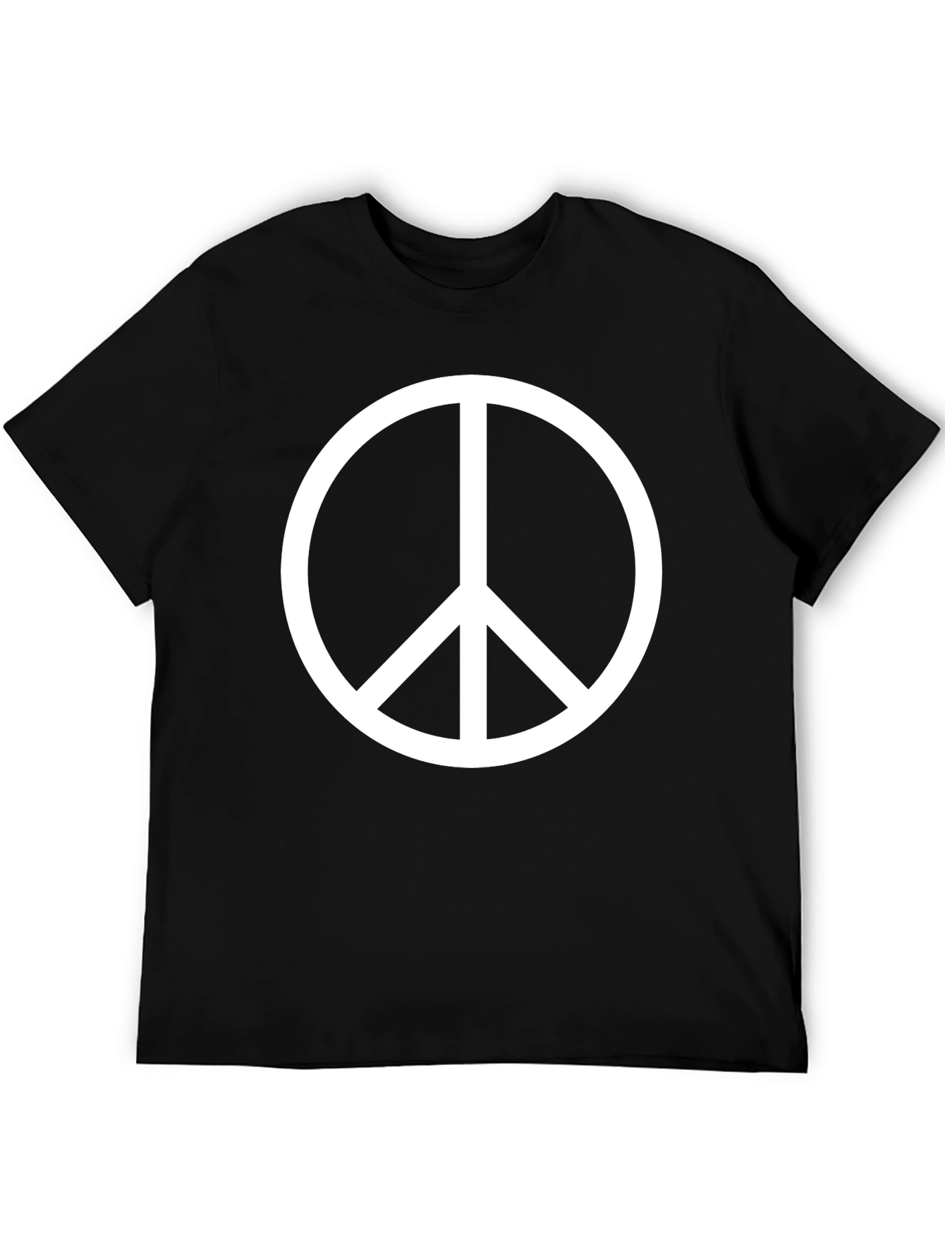 Camiseta Negra con Símbolo de Paz Blanco
