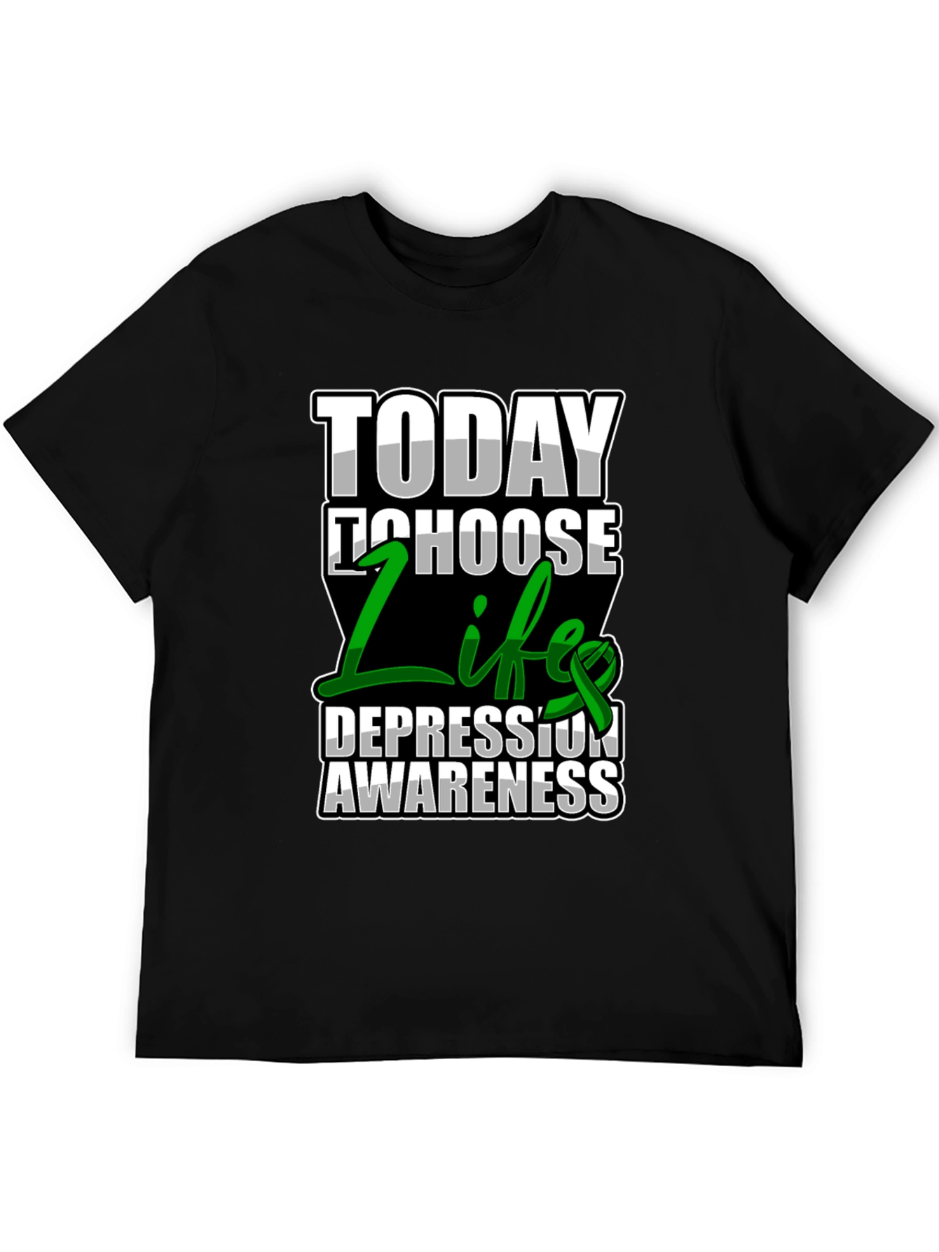 Camiseta Negra: Elige la Vida Conciencia sobre la Depresión