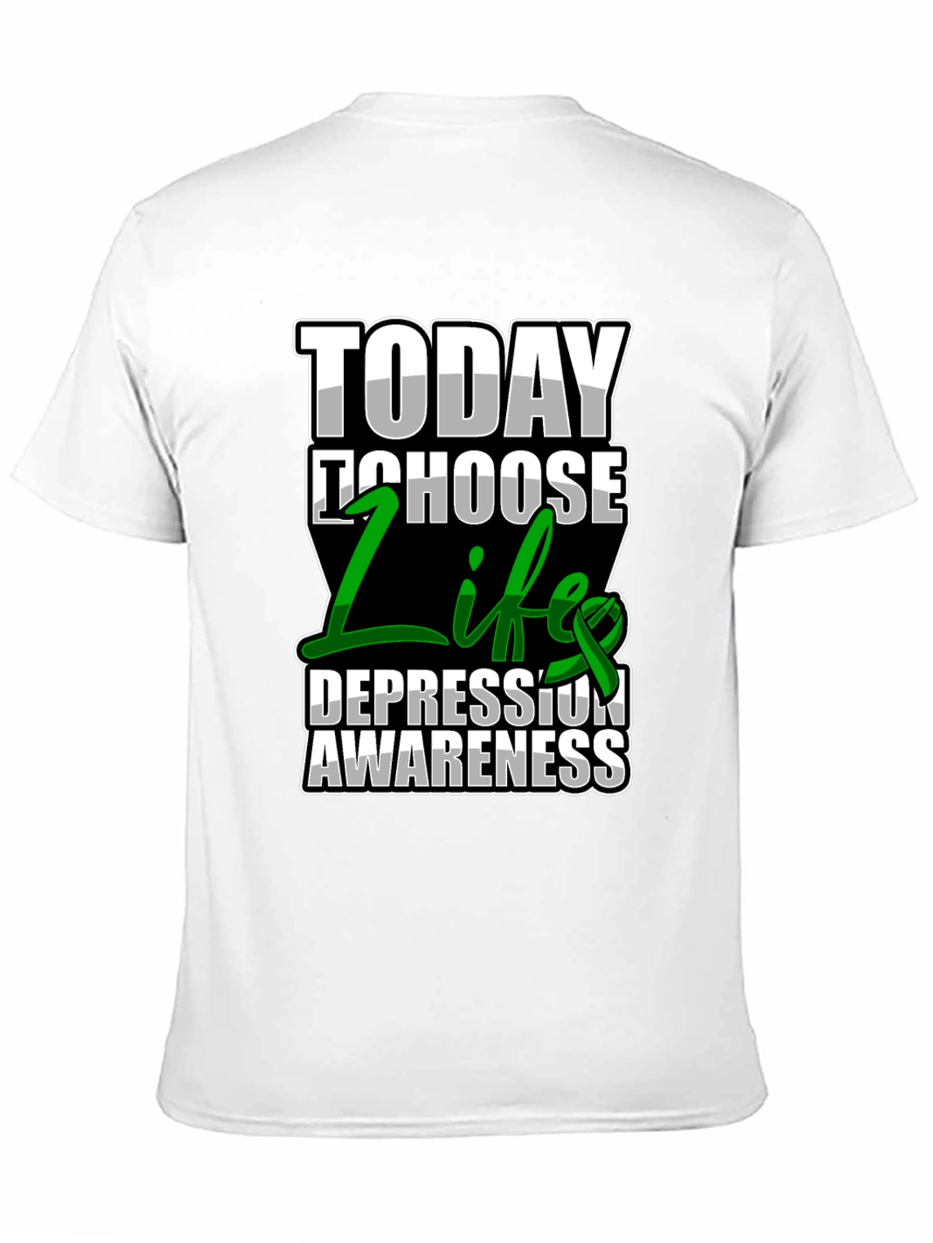 Camiseta Negra: Elige la Vida Conciencia sobre la Depresión