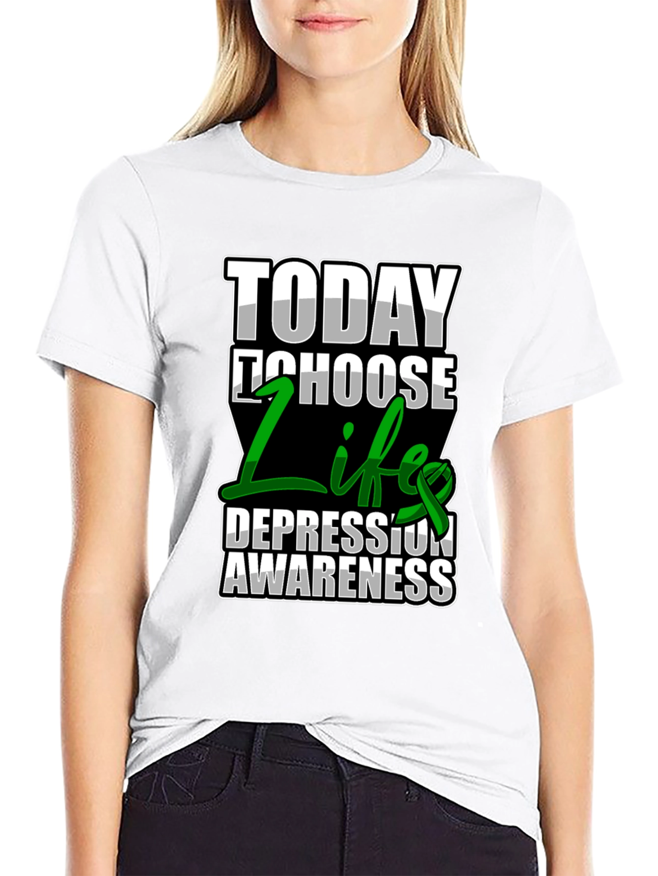 Camiseta Negra: Elige la Vida Conciencia sobre la Depresión