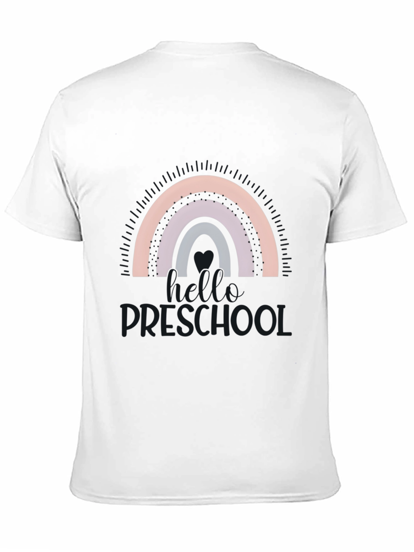 Camiseta Negra con Arcoíris para Profesora de Preescolar