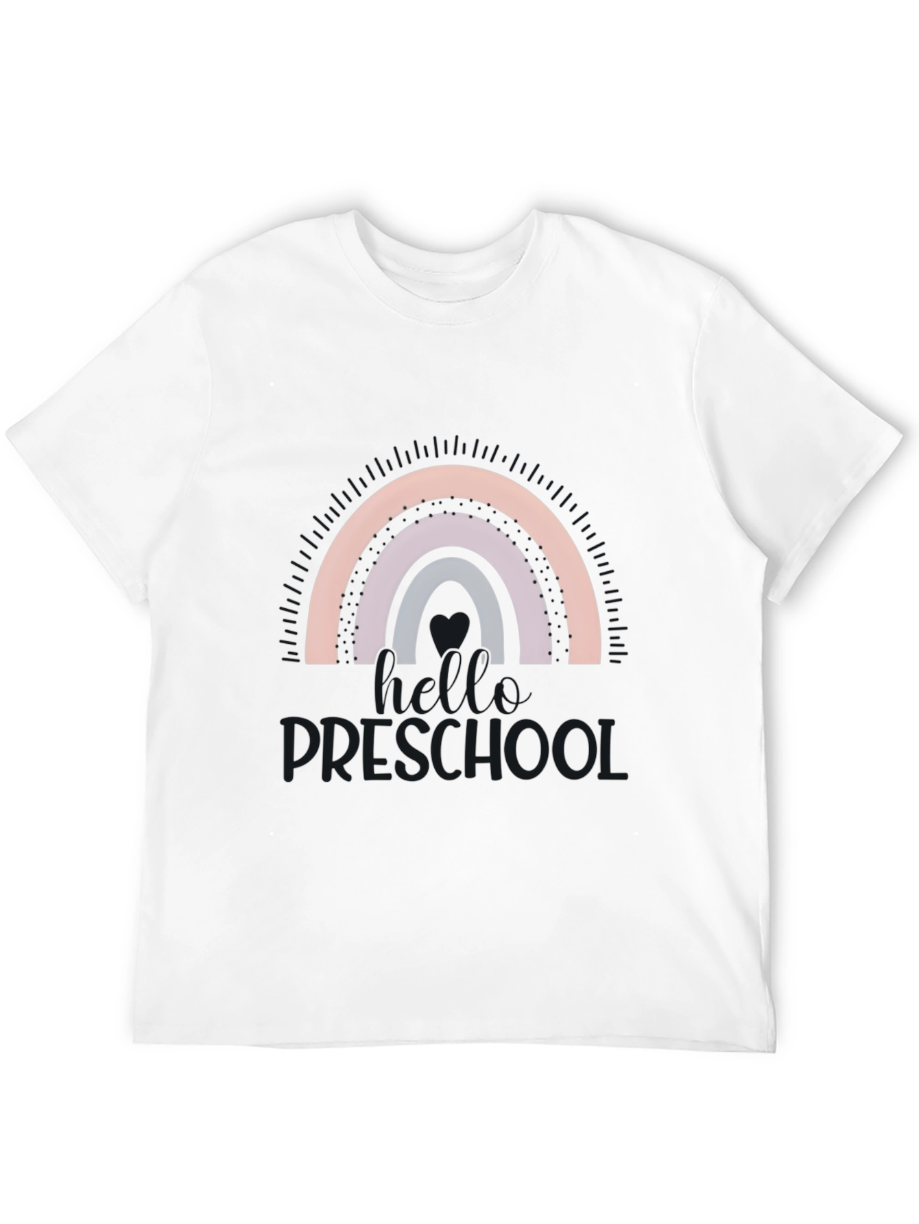 Camiseta Negra con Arcoíris para Profesora de Preescolar