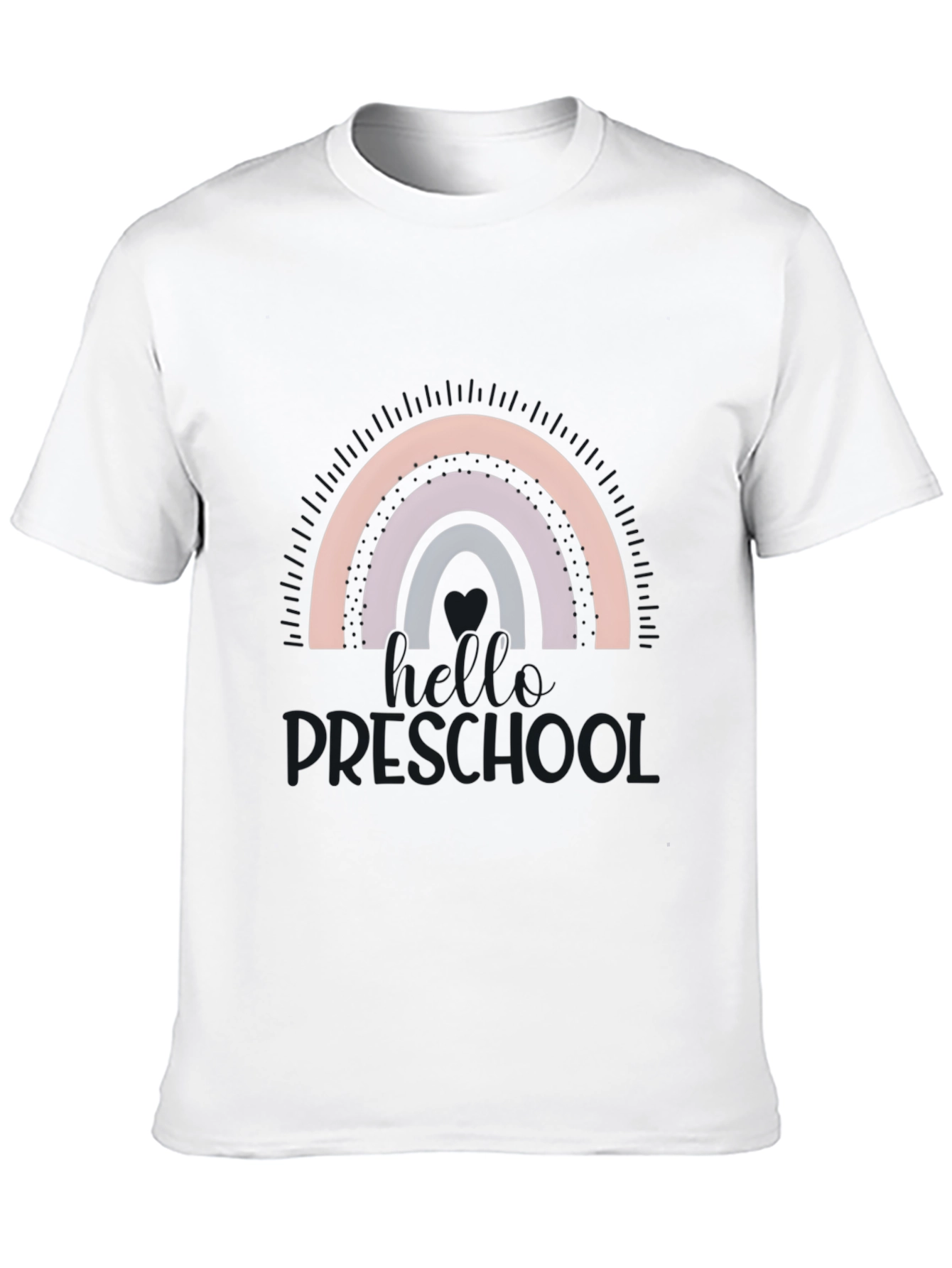 Camiseta Negra con Arcoíris para Profesora de Preescolar