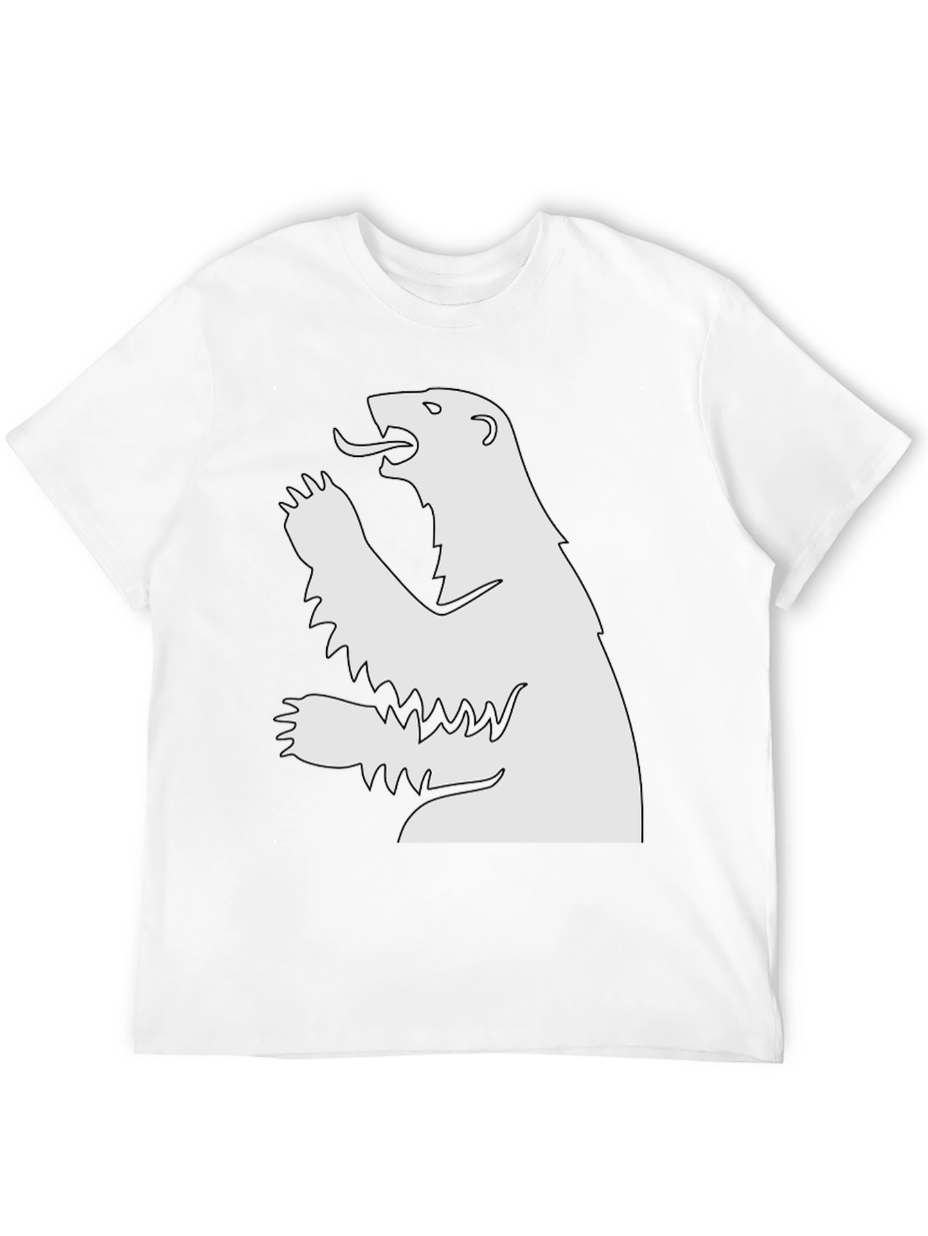Camiseta Negra con Oso Blanco Rugiente