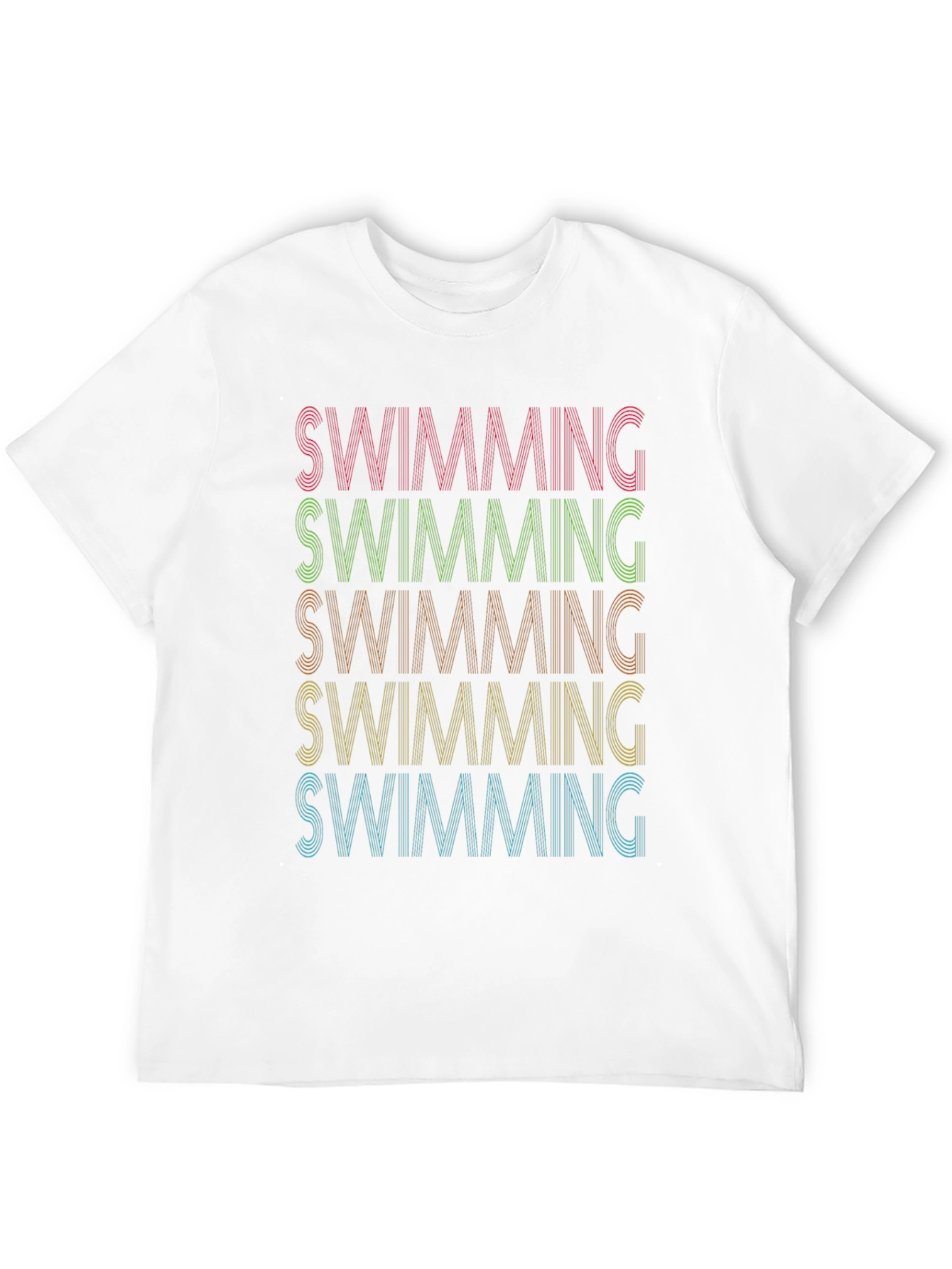 Camiseta Negra Natación Retro