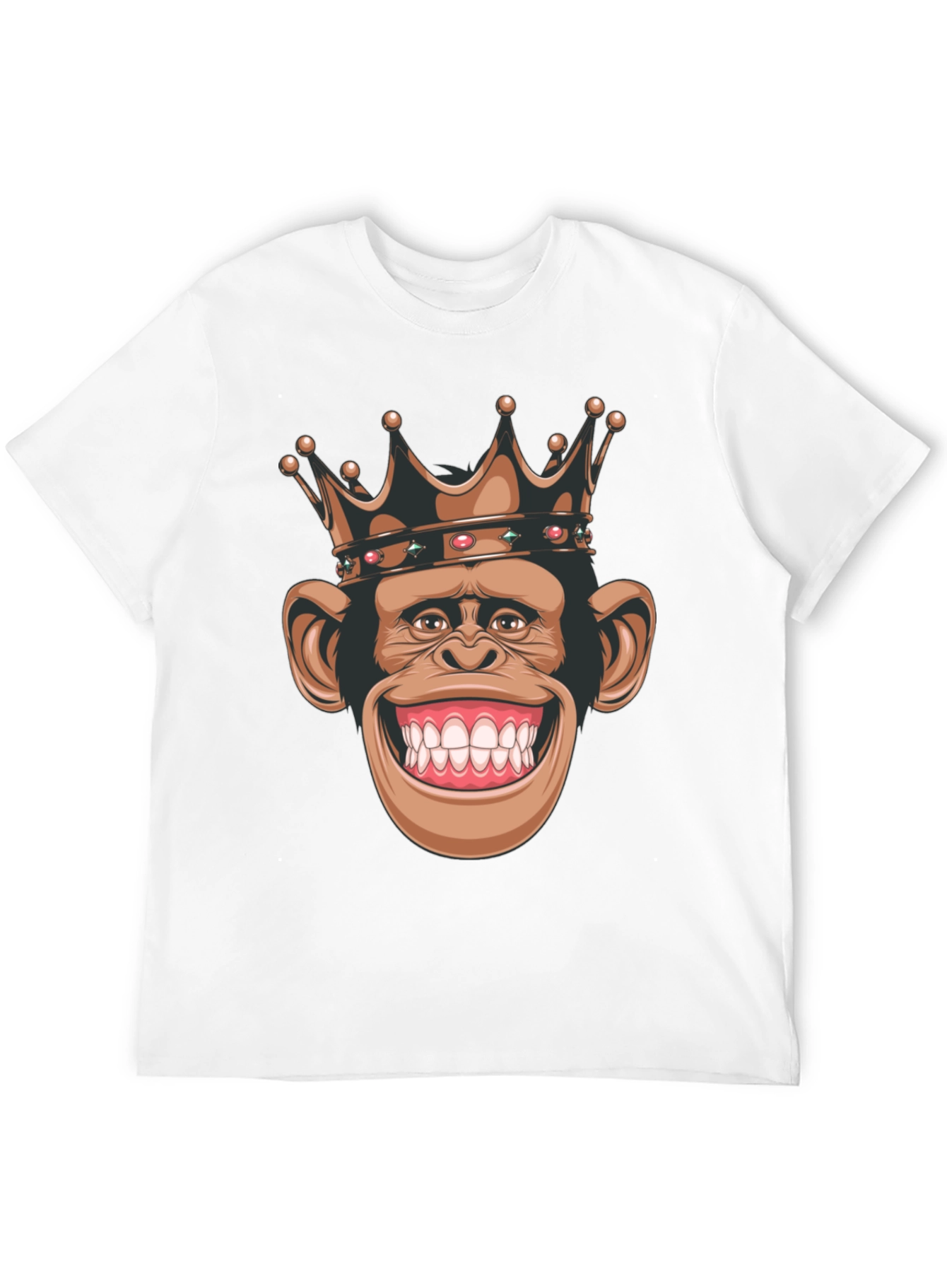 Camiseta Negra con Mono Rey Sonriente