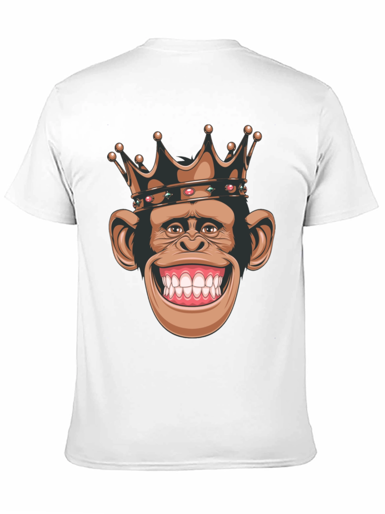 Camiseta Negra con Mono Rey Sonriente