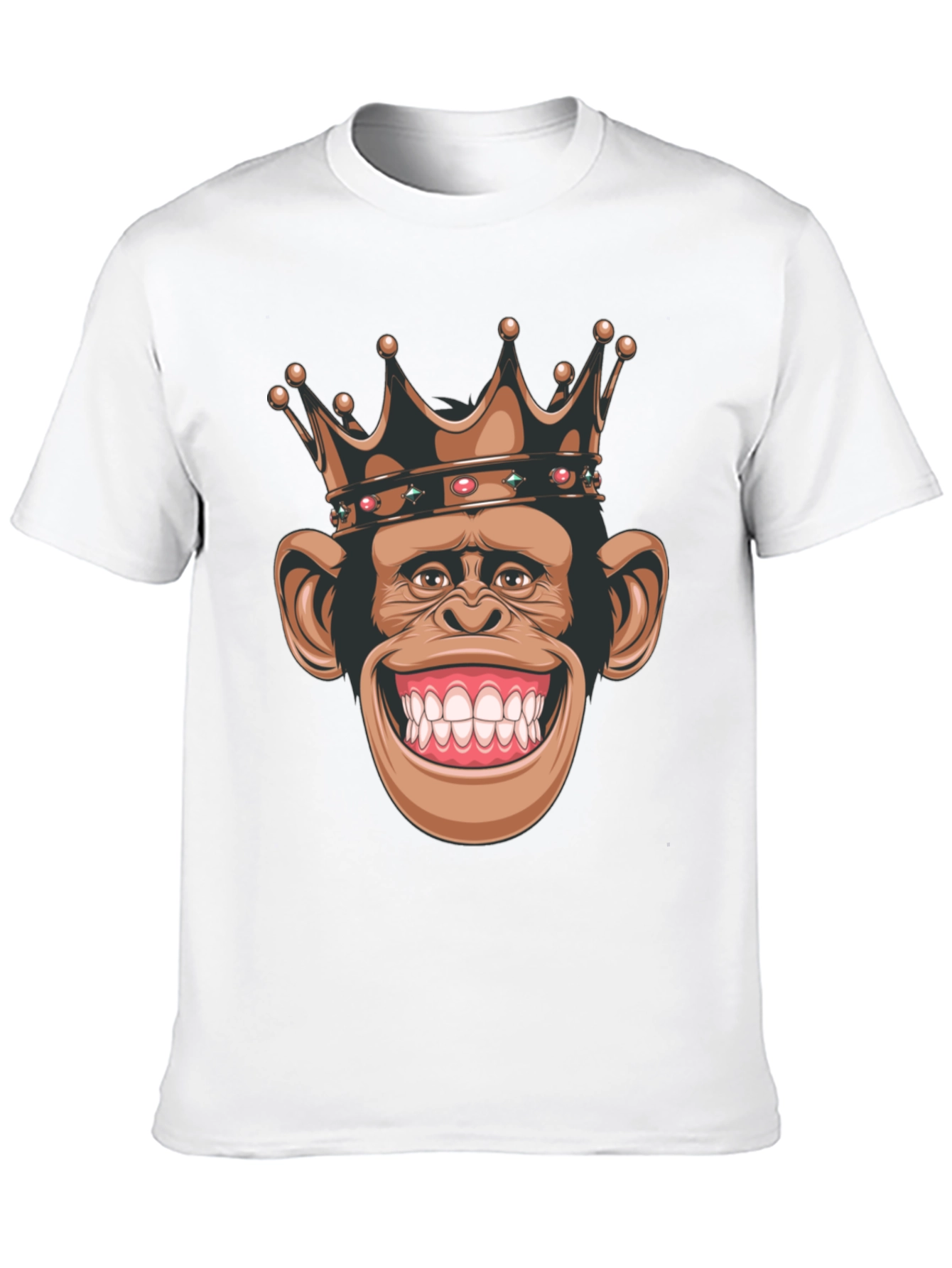 Camiseta Negra con Mono Rey Sonriente