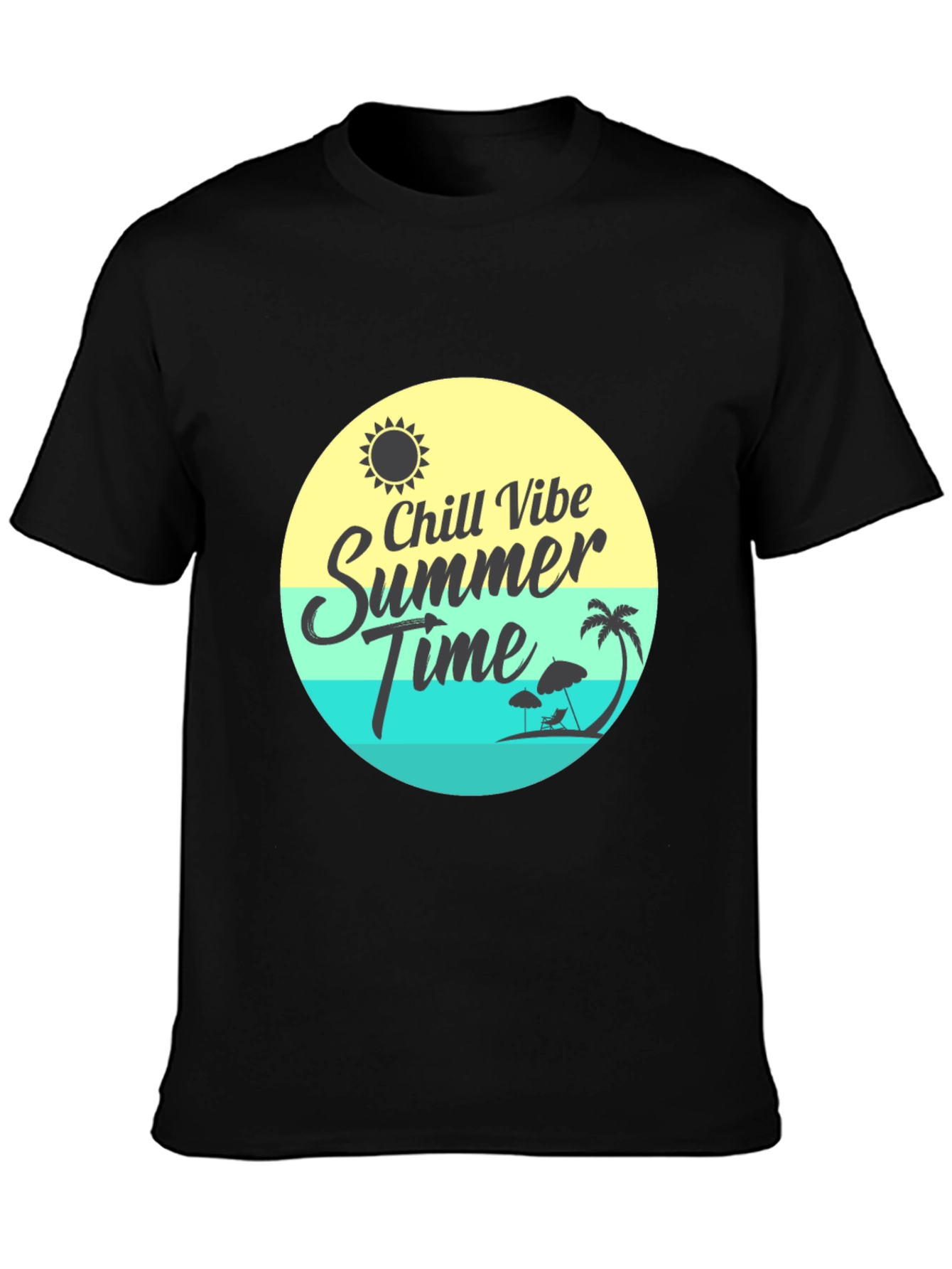 Camiseta Negra Chill Vibe Summer Time