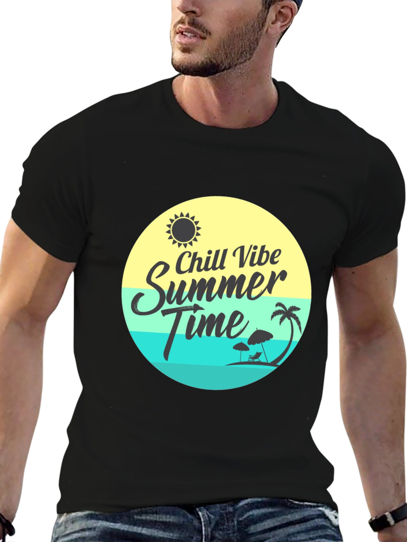 Camiseta Negra Chill Vibe Summer Time