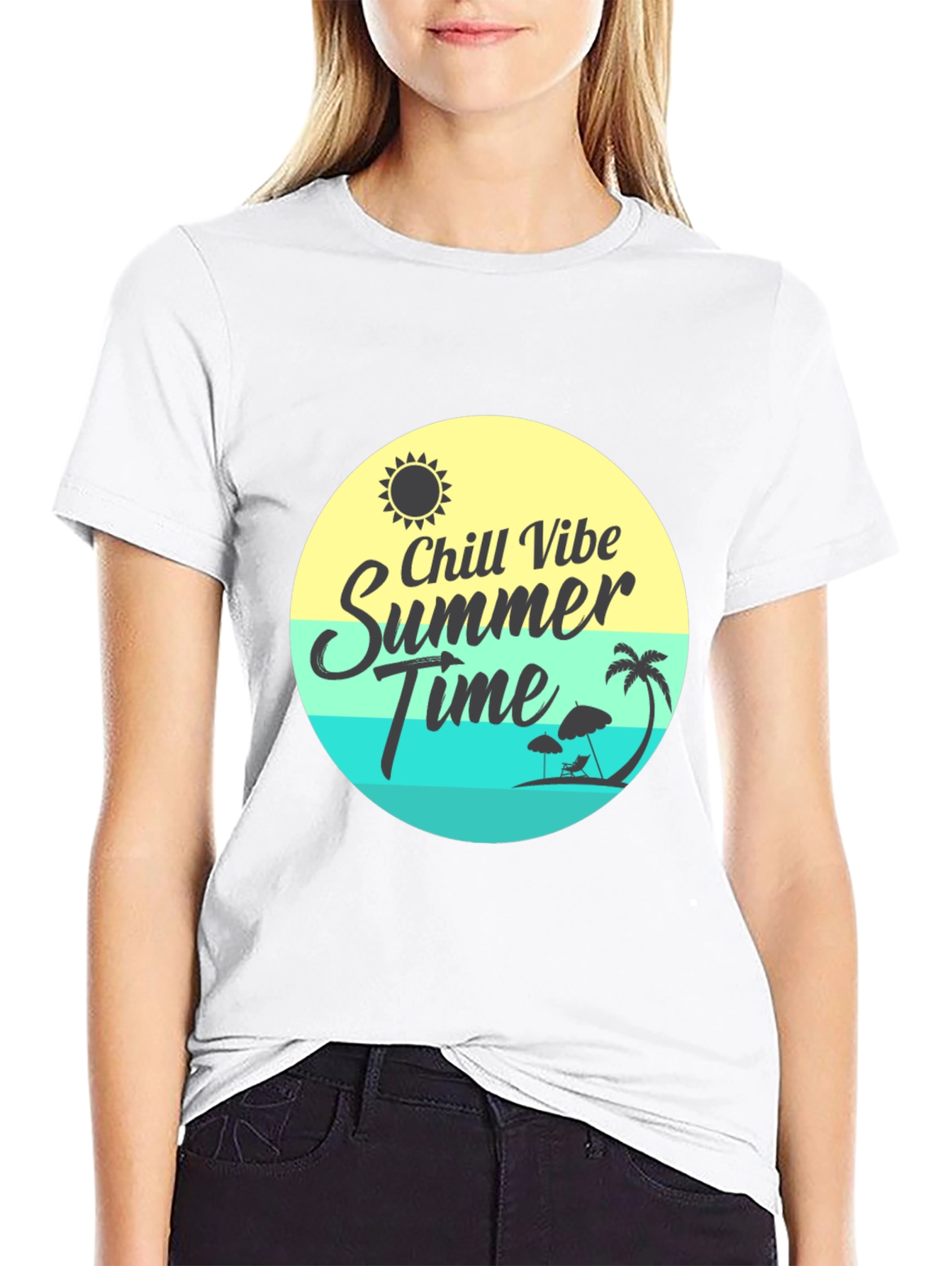 Camiseta Negra Chill Vibe Summer Time