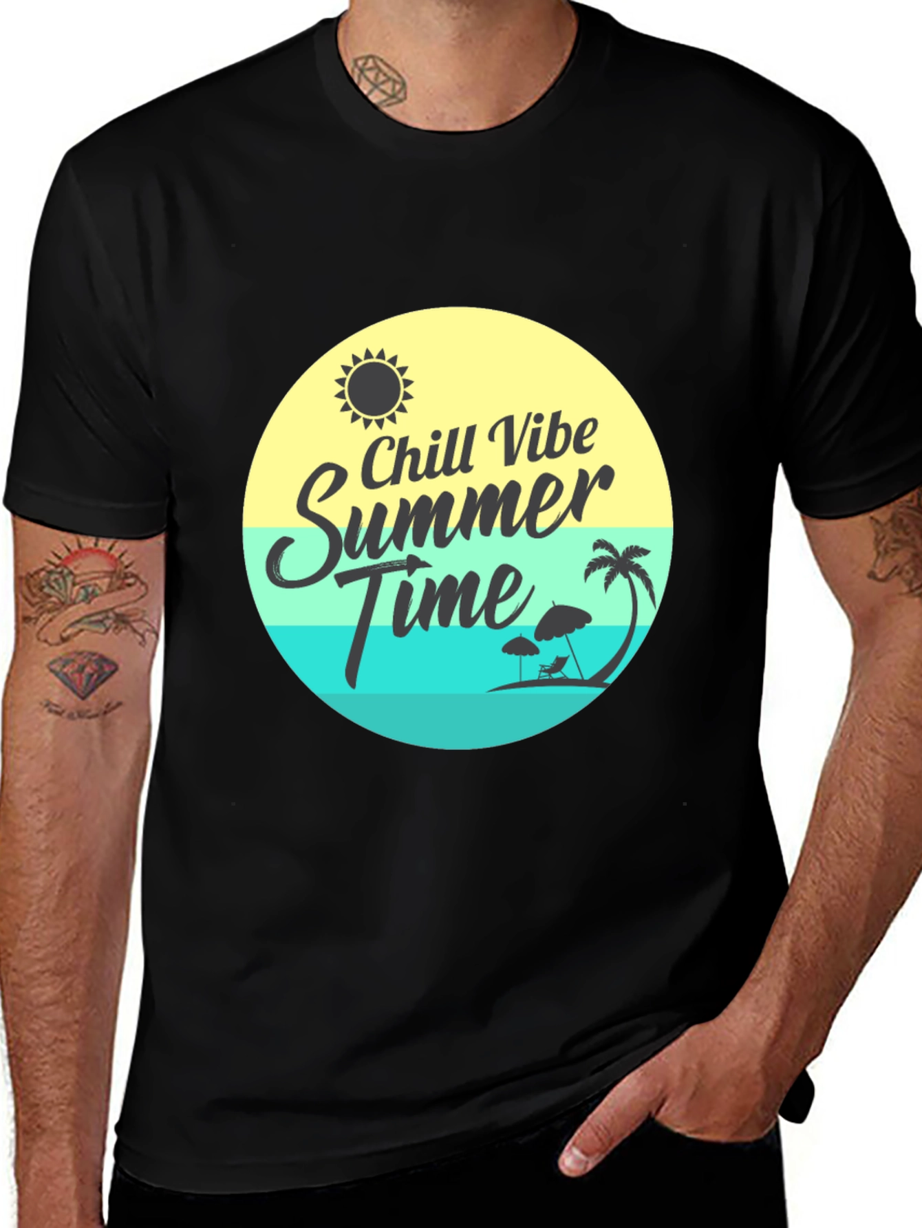 Camiseta Negra Chill Vibe Summer Time