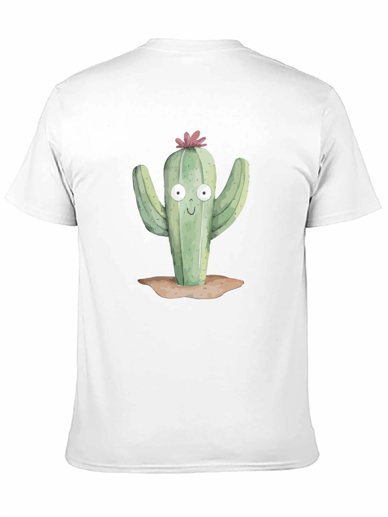 Camiseta Negra con Estampado de Cactus Divertido