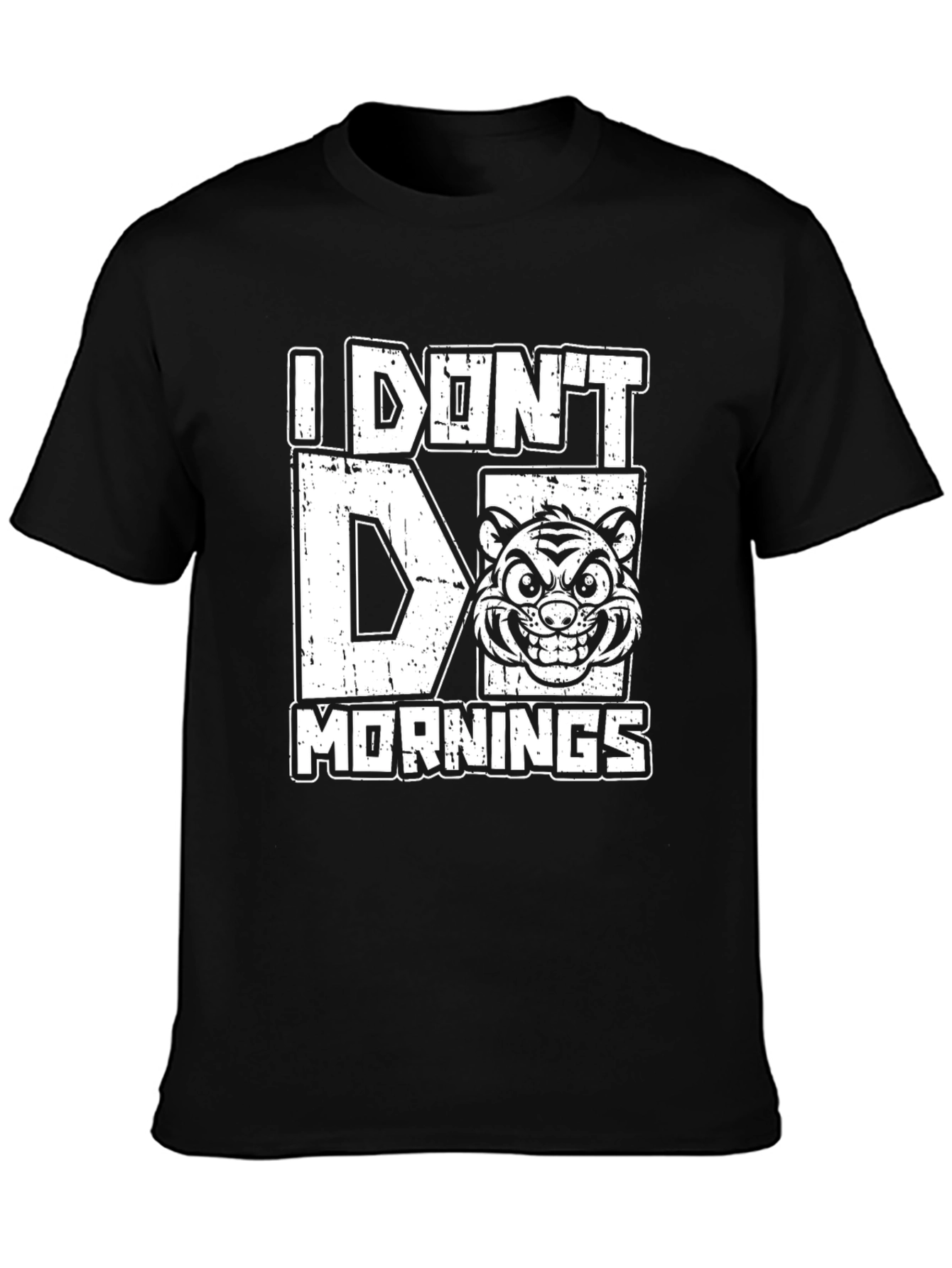 Camiseta No Soy de Mañanas con Diseño de Tigre