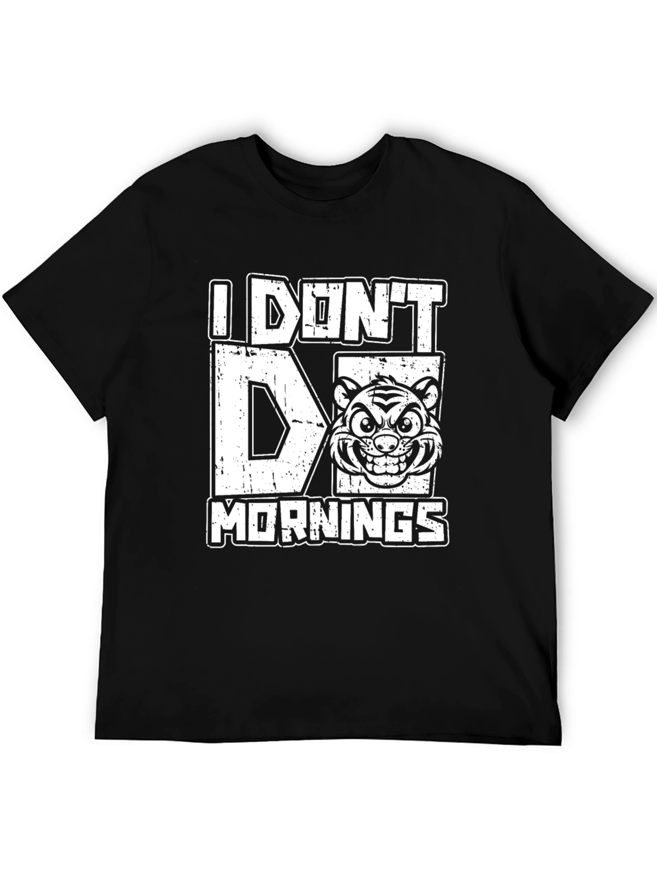 Camiseta No Soy de Mañanas con Diseño de Tigre