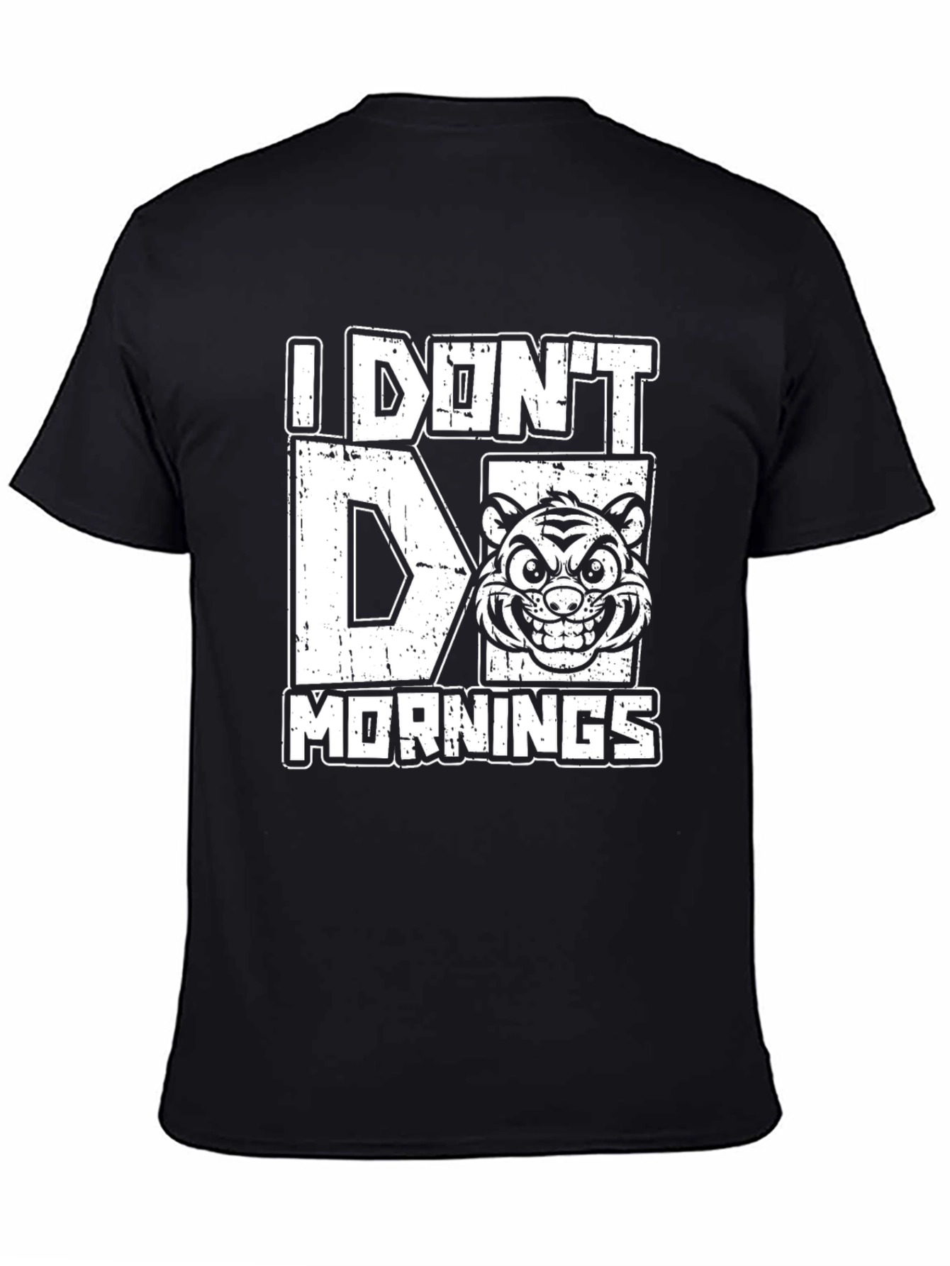 Camiseta No Soy de Mañanas con Diseño de Tigre