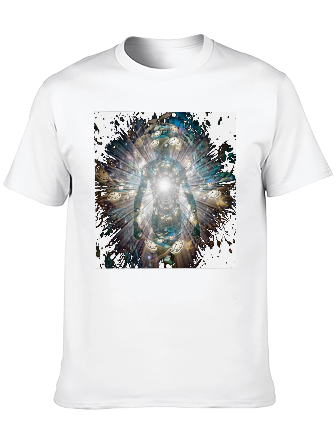 Camiseta Negra Hombre Diseño Abstracto Temporal