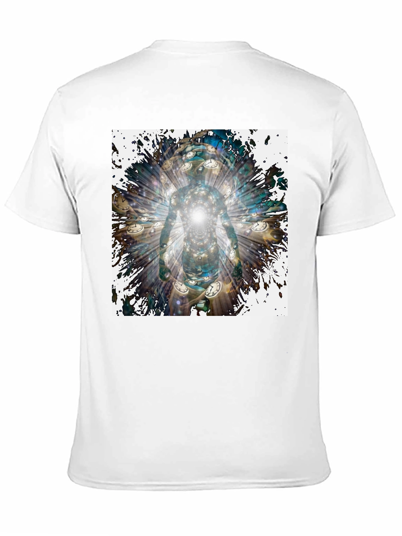 Camiseta Negra Hombre Diseño Abstracto Temporal