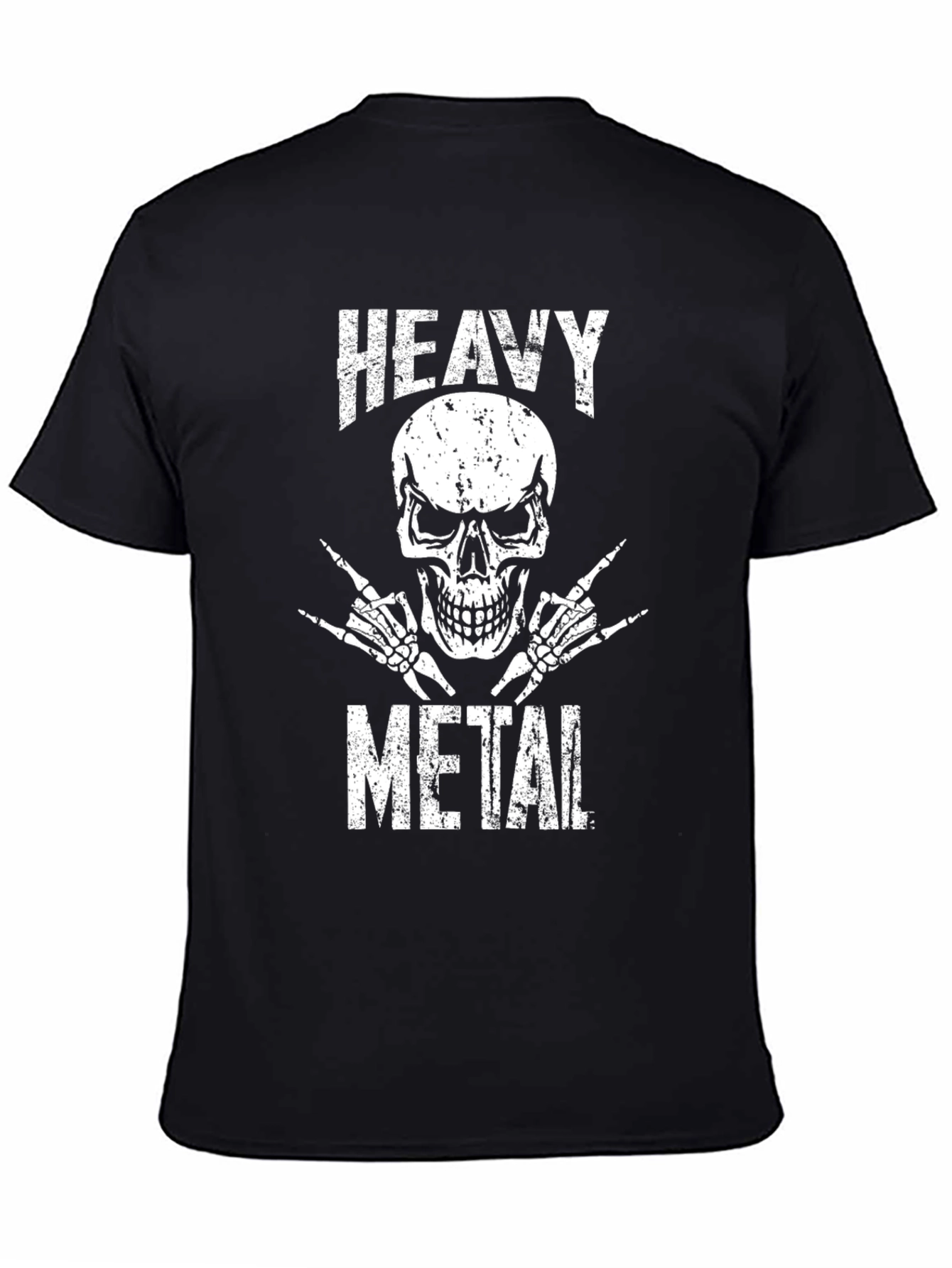 Camiseta Negra Heavy Metal Calavera Rock