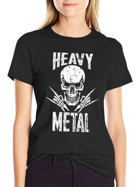 Camiseta Negra Heavy Metal Calavera Rock