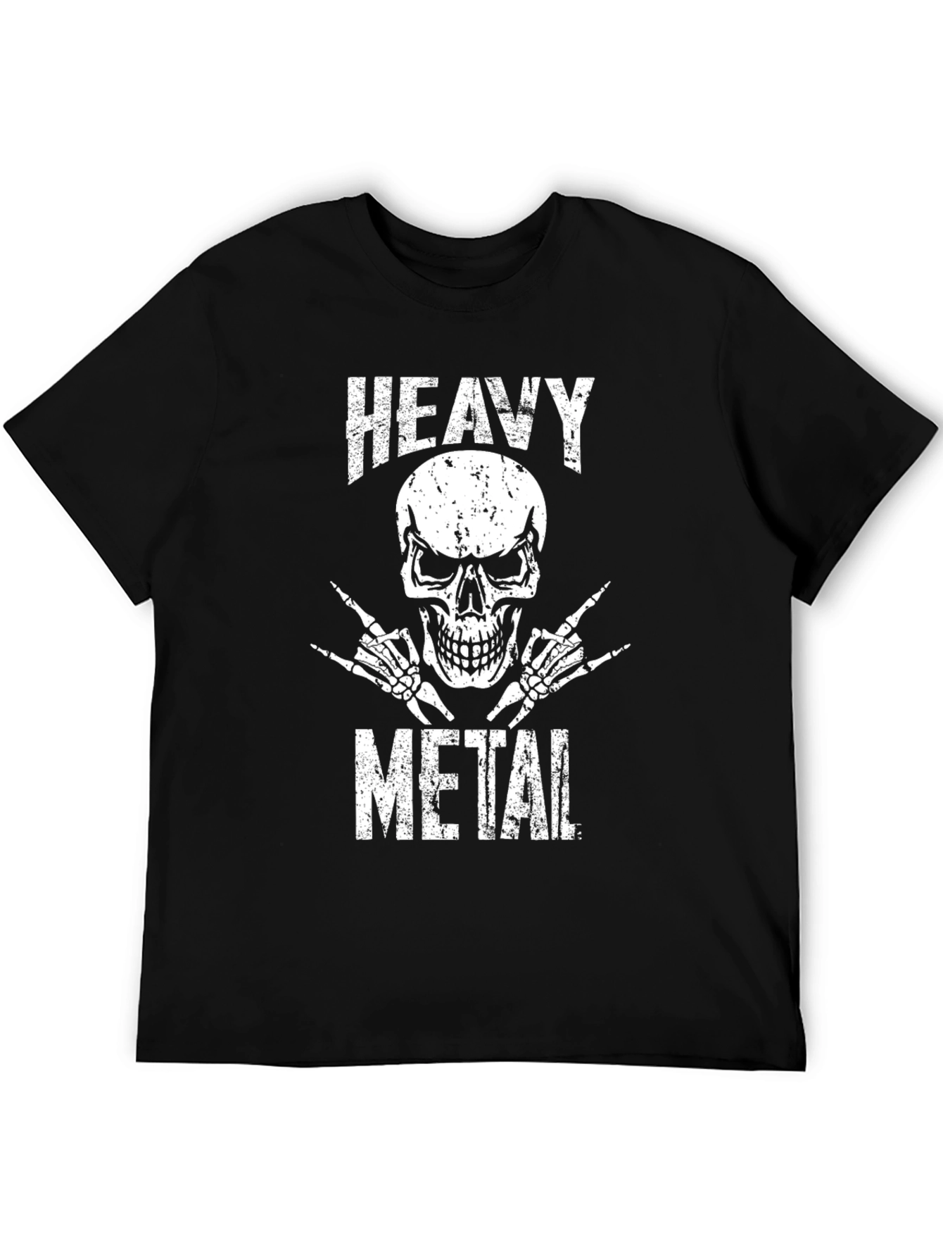 Camiseta Negra Heavy Metal Calavera Rock