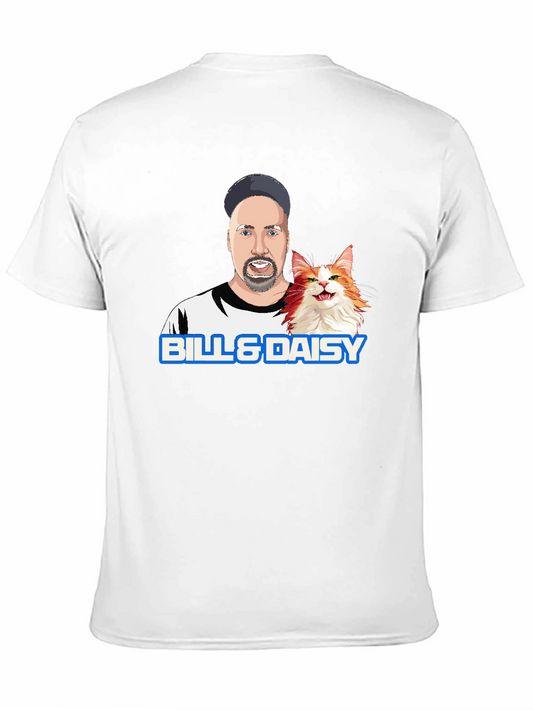 Camiseta Negra con Diseño de Bill y Daisy