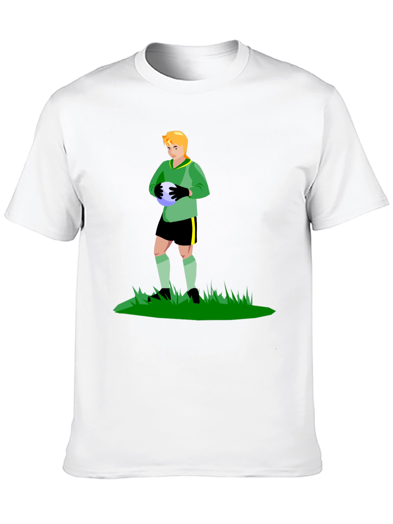 Camiseta Negra con Portero de Fútbol