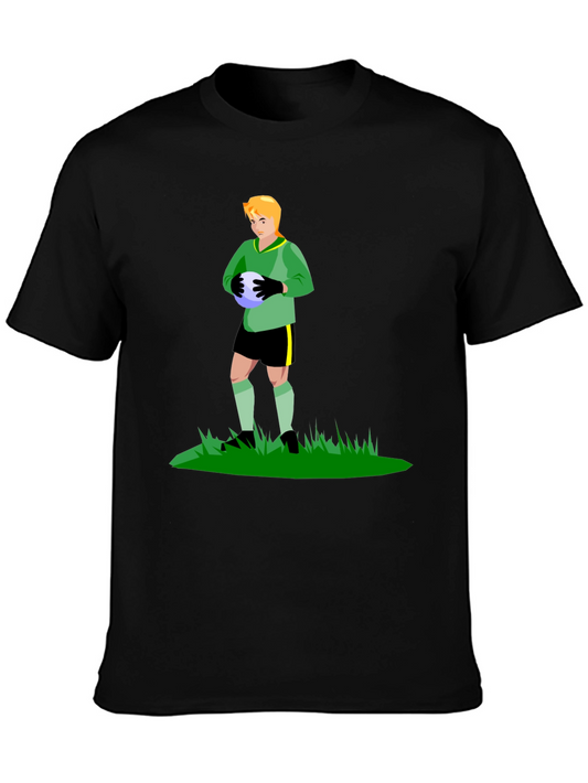 Camiseta Negra con Portero de Fútbol