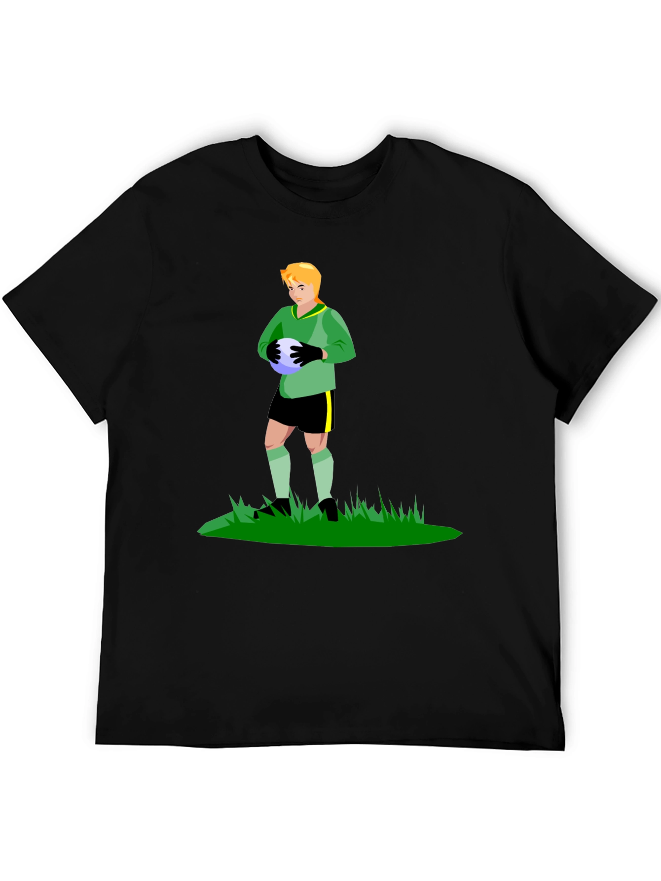 Camiseta Negra con Portero de Fútbol