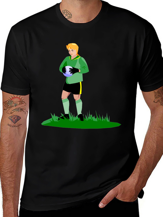 Camiseta Negra con Portero de Fútbol