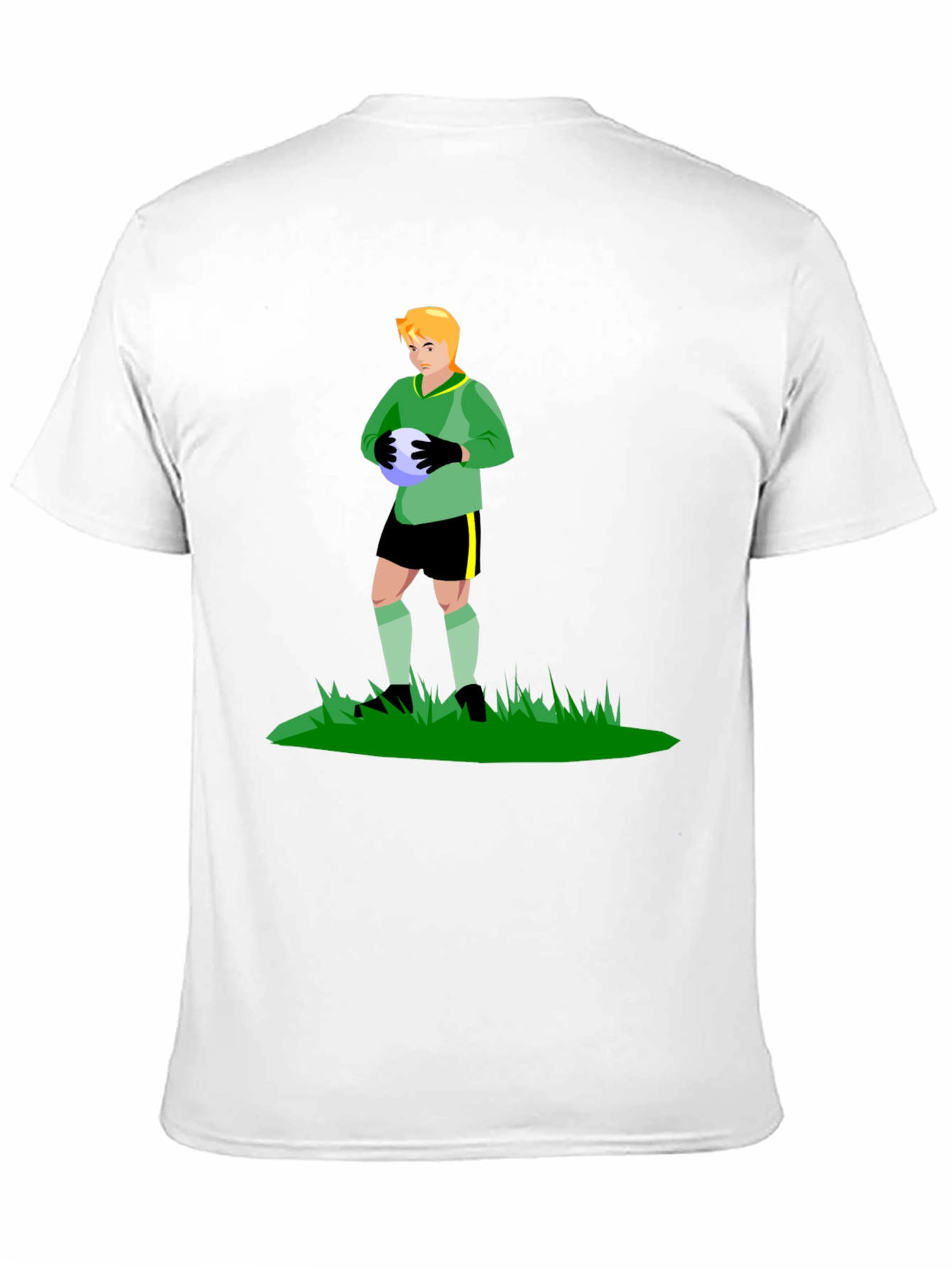 Camiseta Negra con Portero de Fútbol