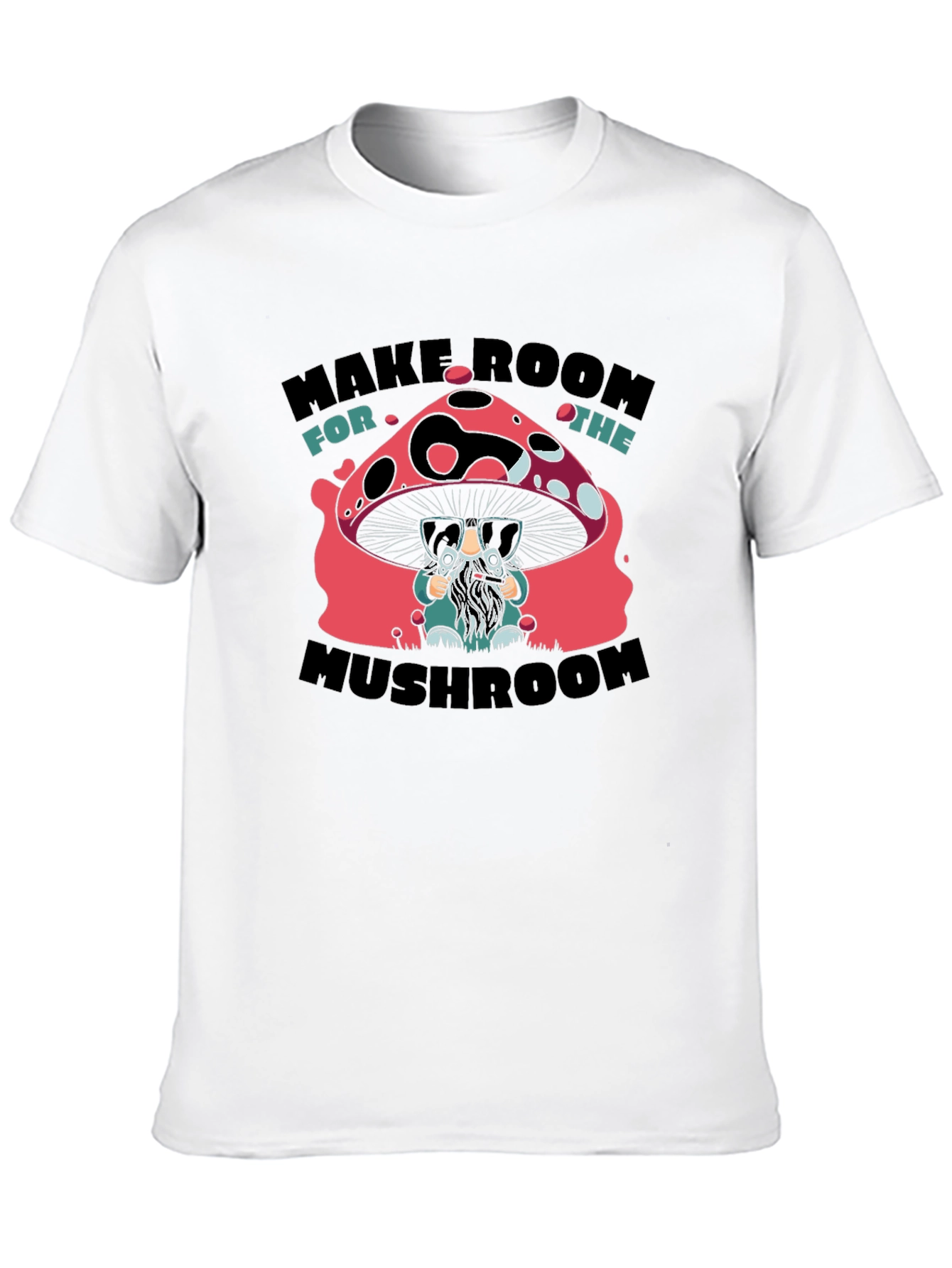 Camiseta Negra con Diseño de Hongo Cool