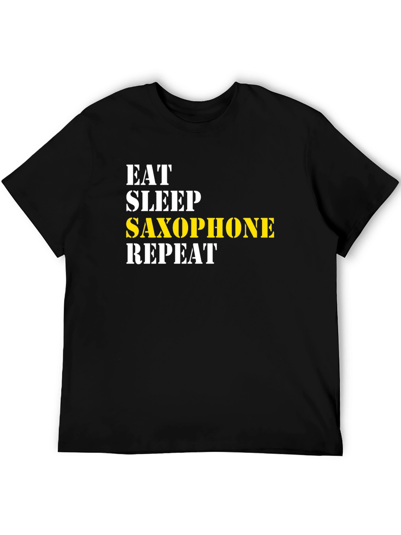 Camiseta Negra - Come Duerme Saxofón Repite