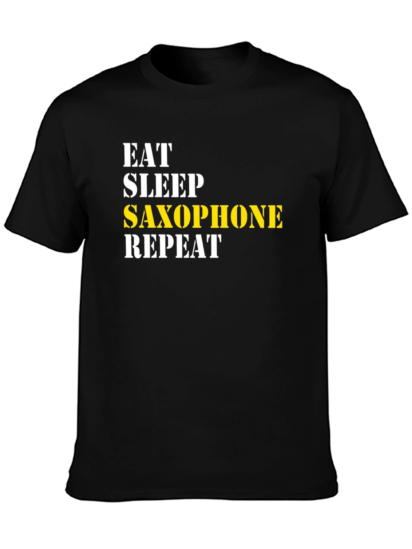 Camiseta Negra - Come Duerme Saxofón Repite