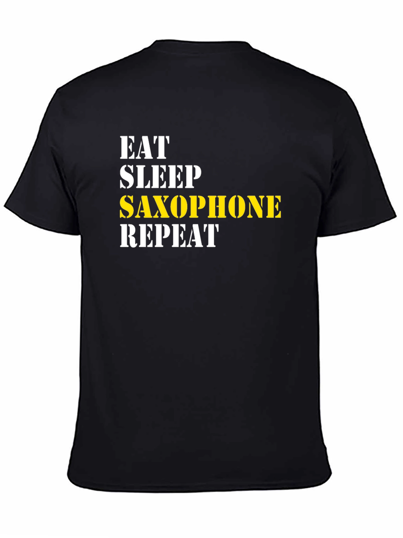 Camiseta Negra - Come Duerme Saxofón Repite