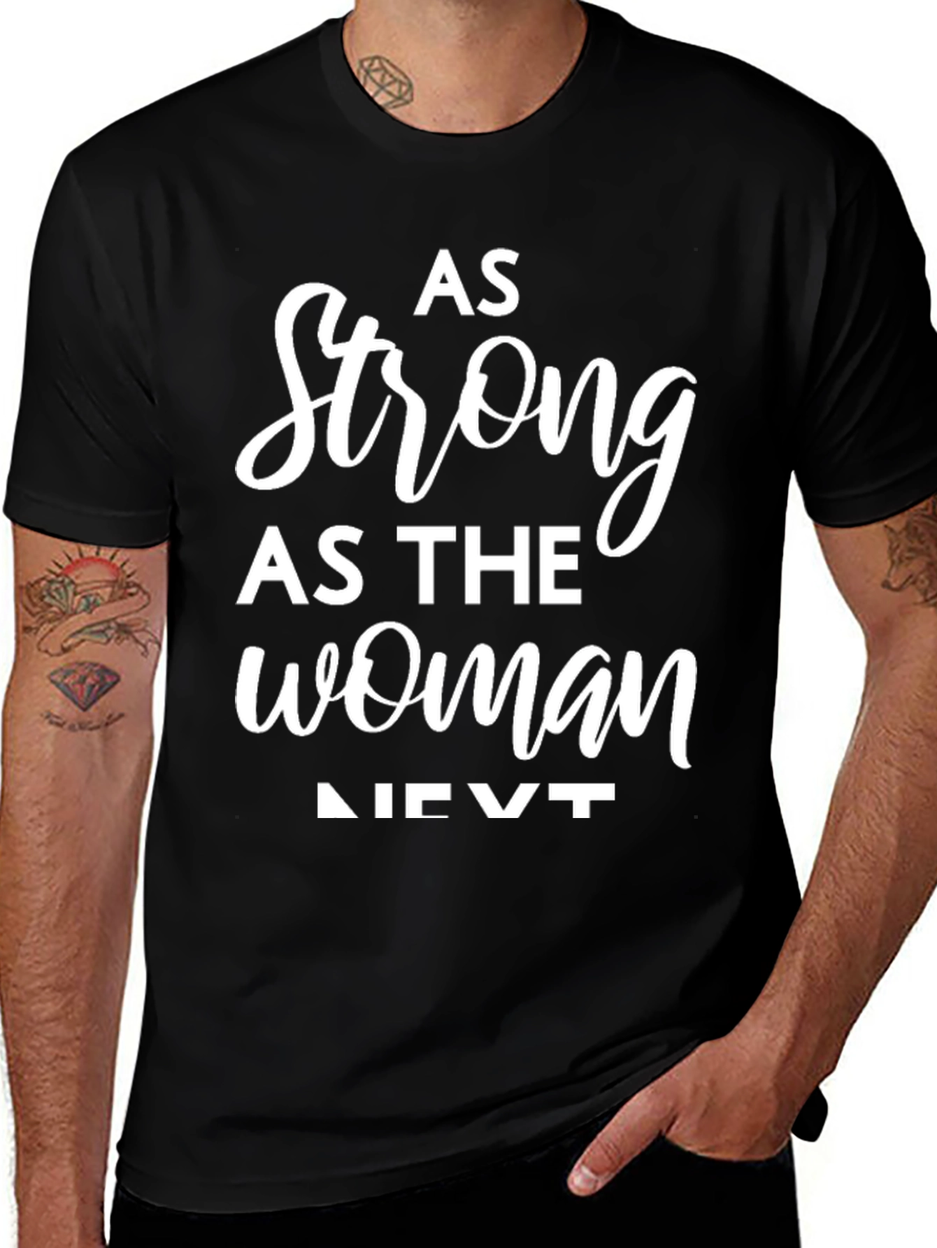 Camiseta Negra: Fuerte Como la Mujer de al Lado