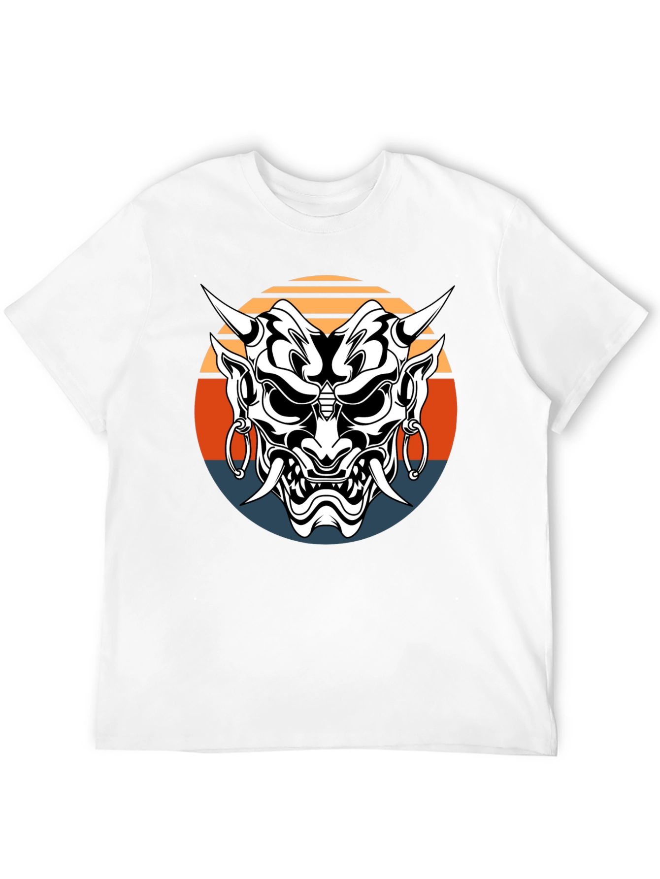 Camiseta Negra con Máscara Oni Japonesa