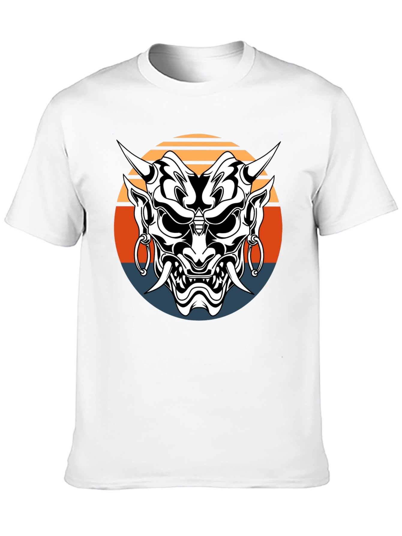 Camiseta Negra con Máscara Oni Japonesa