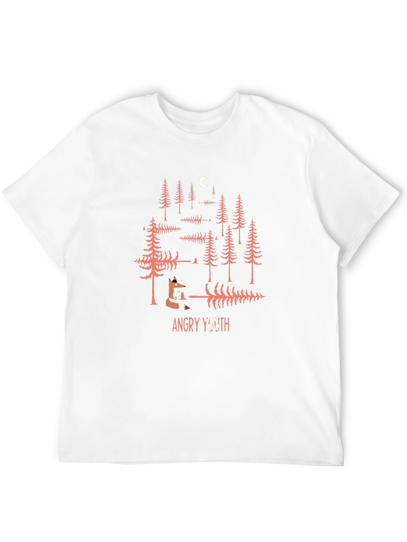 Camiseta Negra Bosque Nocturno Fox