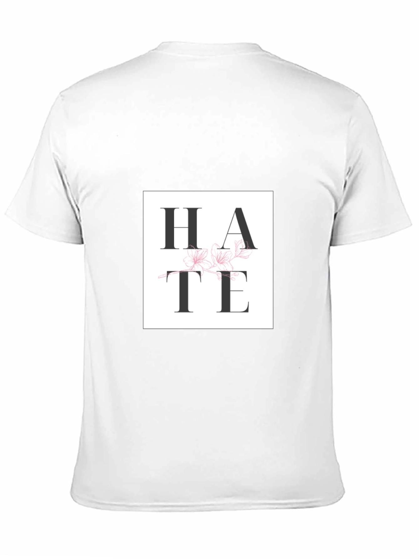 Camiseta Negra con Diseño HATE Floral