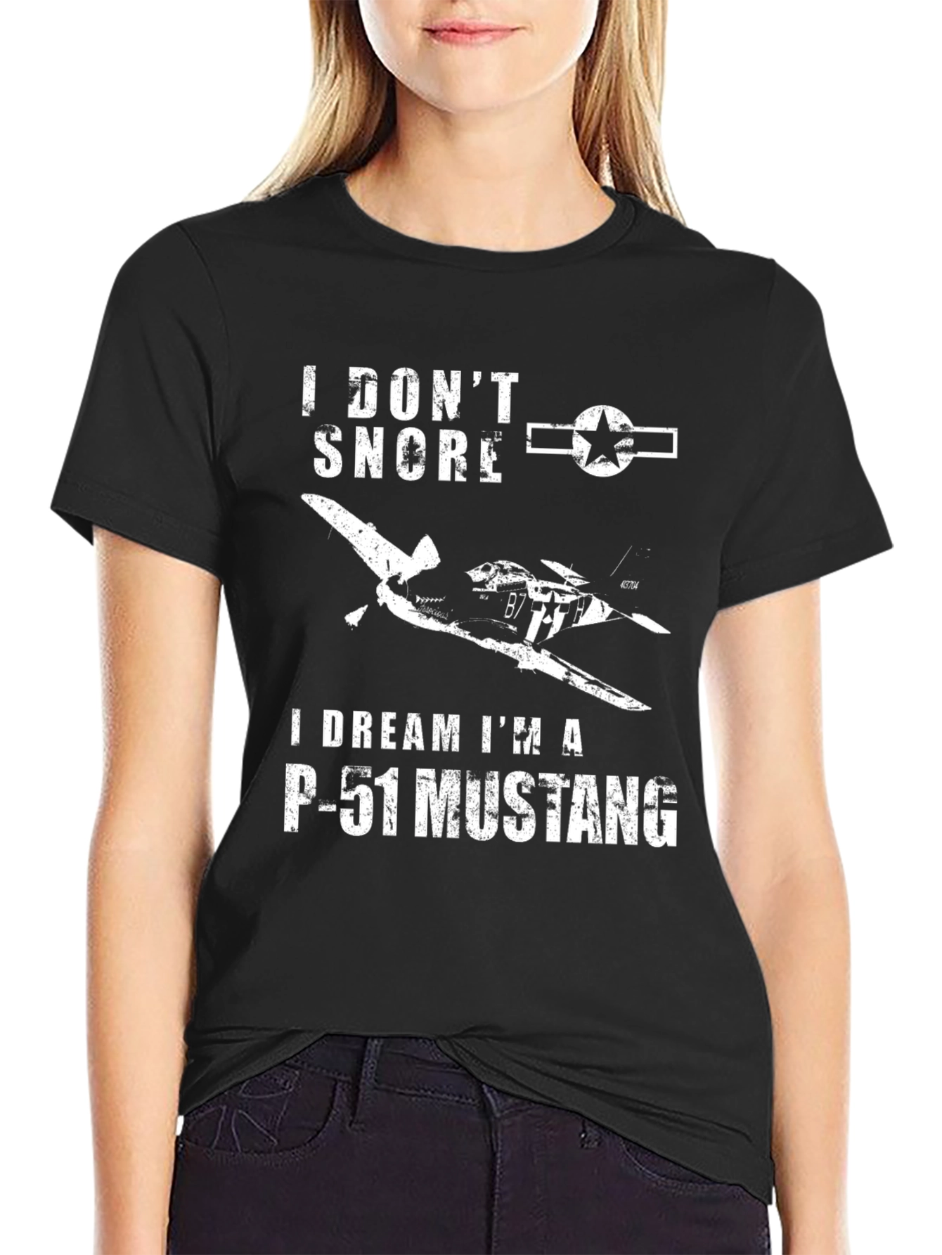Camiseta Hombre: No Ronco ¡Sueño con un P-51 Mustang!