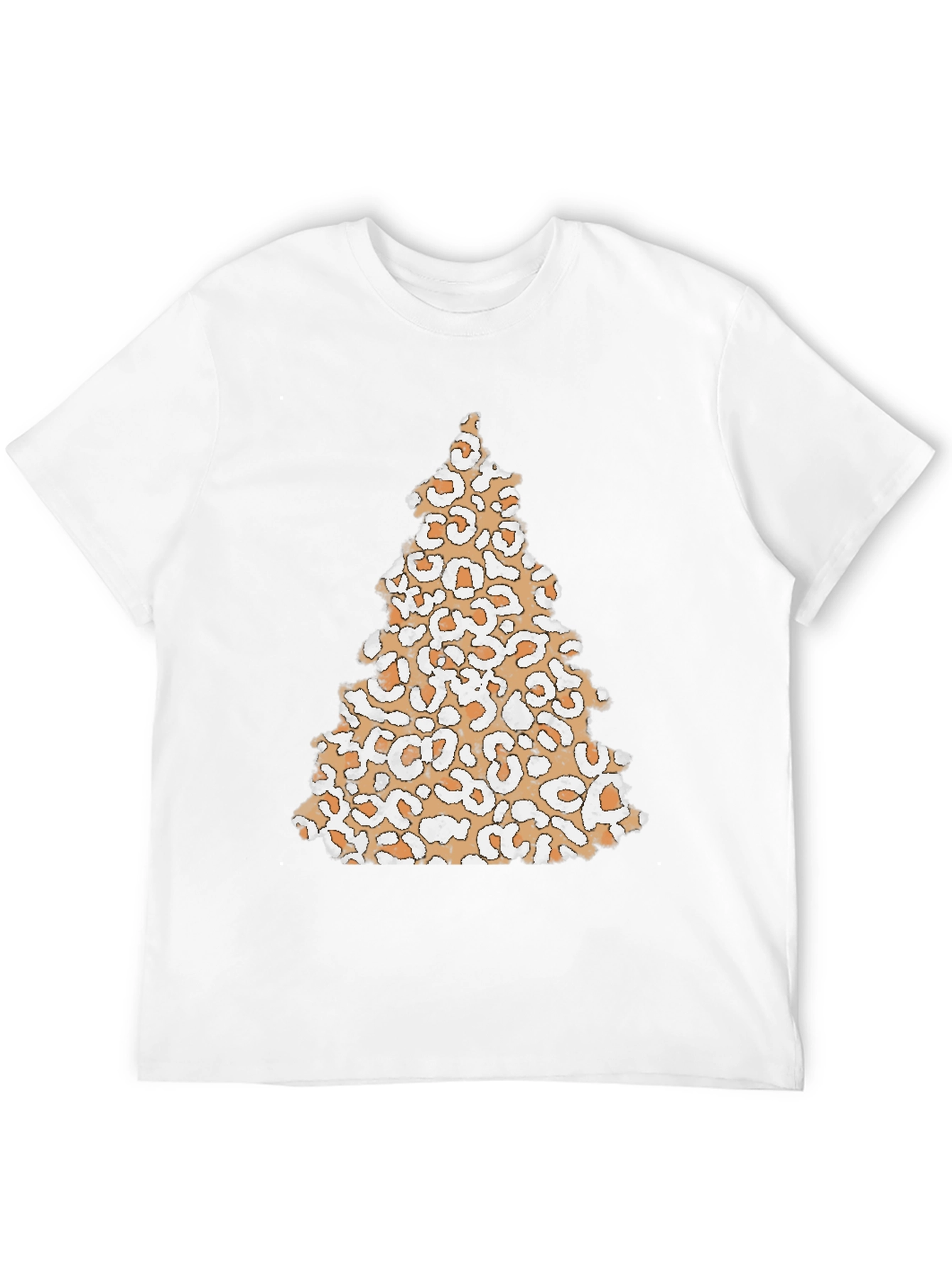 Camiseta Negra con Árbol Navideño de Leopardo